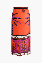 Tropikal Desenli Mayo Eteği Pareo