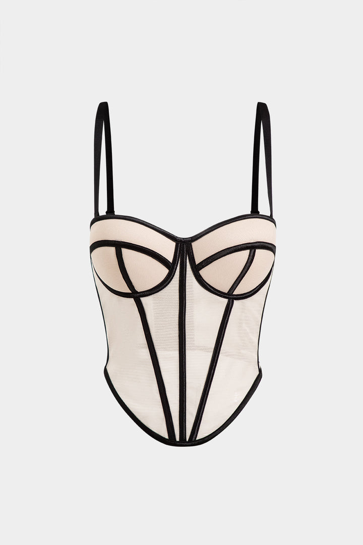 File Elbise Düğmeli Korse Bel Askılı Üst