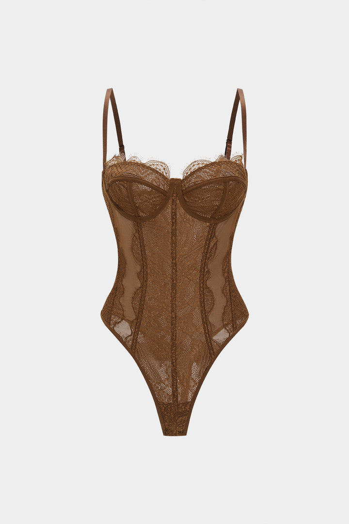 File Detaylı Korse Büstiyer Bodysuit