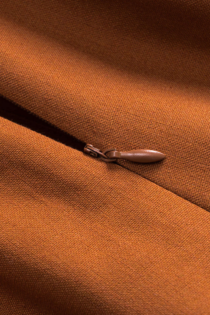Linen Pileli Fermuarlı Bol Paça Pantolon