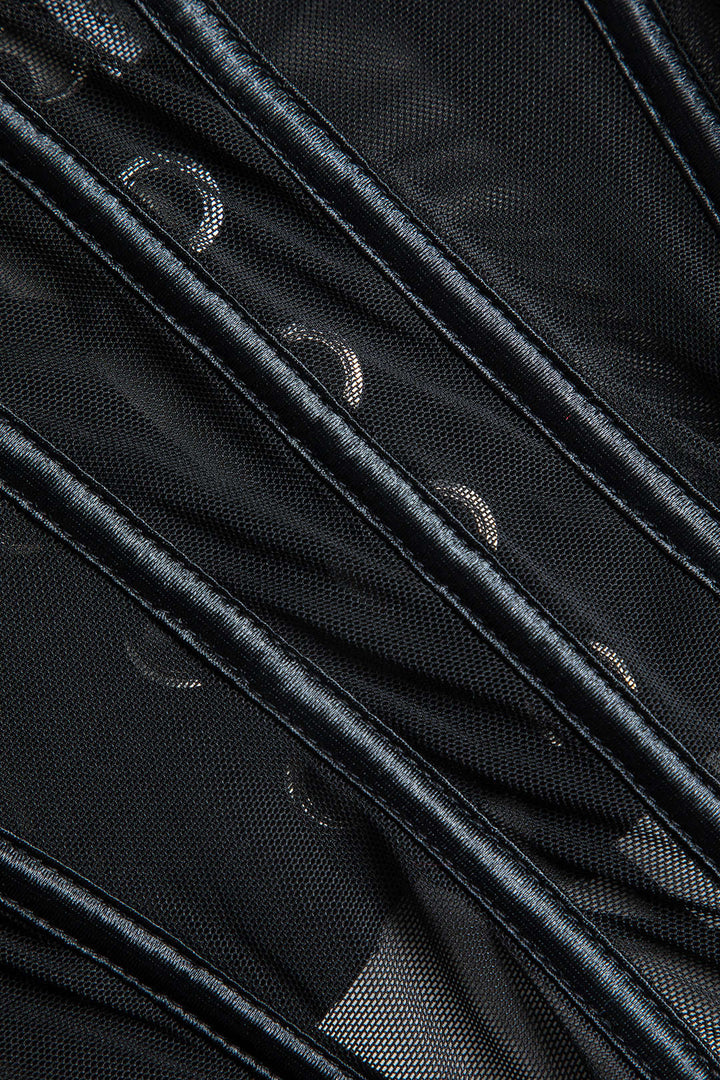 Tül Zincir Detaylı Büstiyer Bağlamalı Jartiyer Takımı