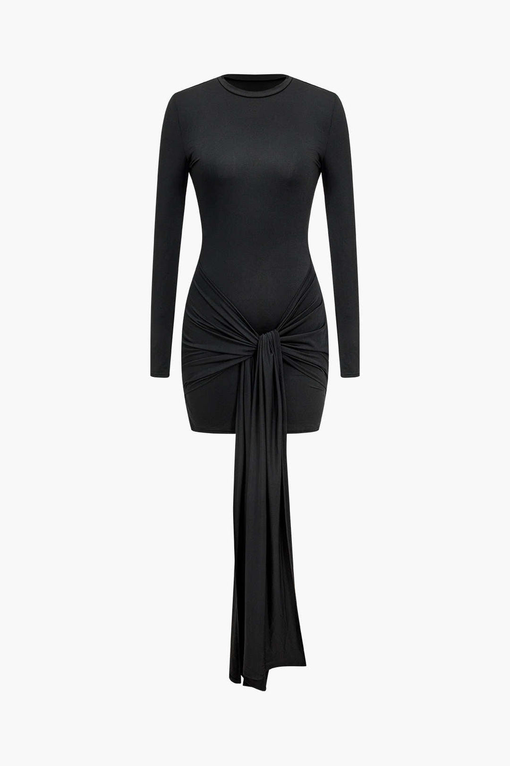 Katı Önden Bağlamalı Mini Elbise