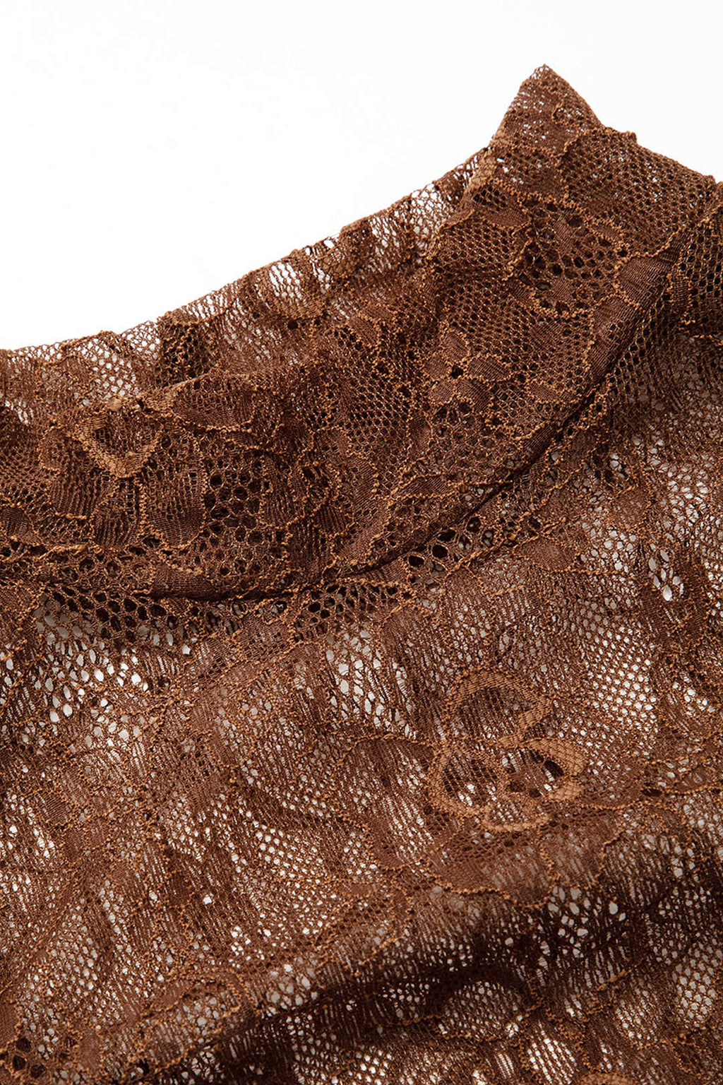 Dantel Panelli Kadife Balıkçı Yaka Uzun Kollu Mini Elbise