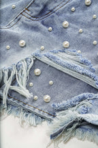Denim Yüksek Bel Şort