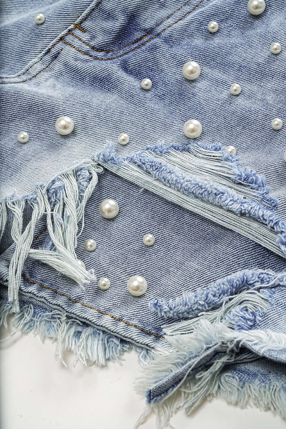 Denim Yüksek Bel Şort