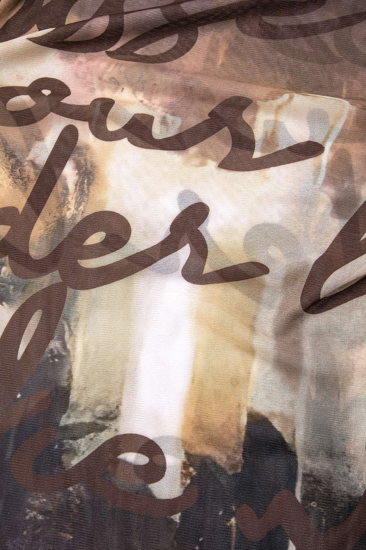 Soyut Baskı File Uzun Kollu Üst