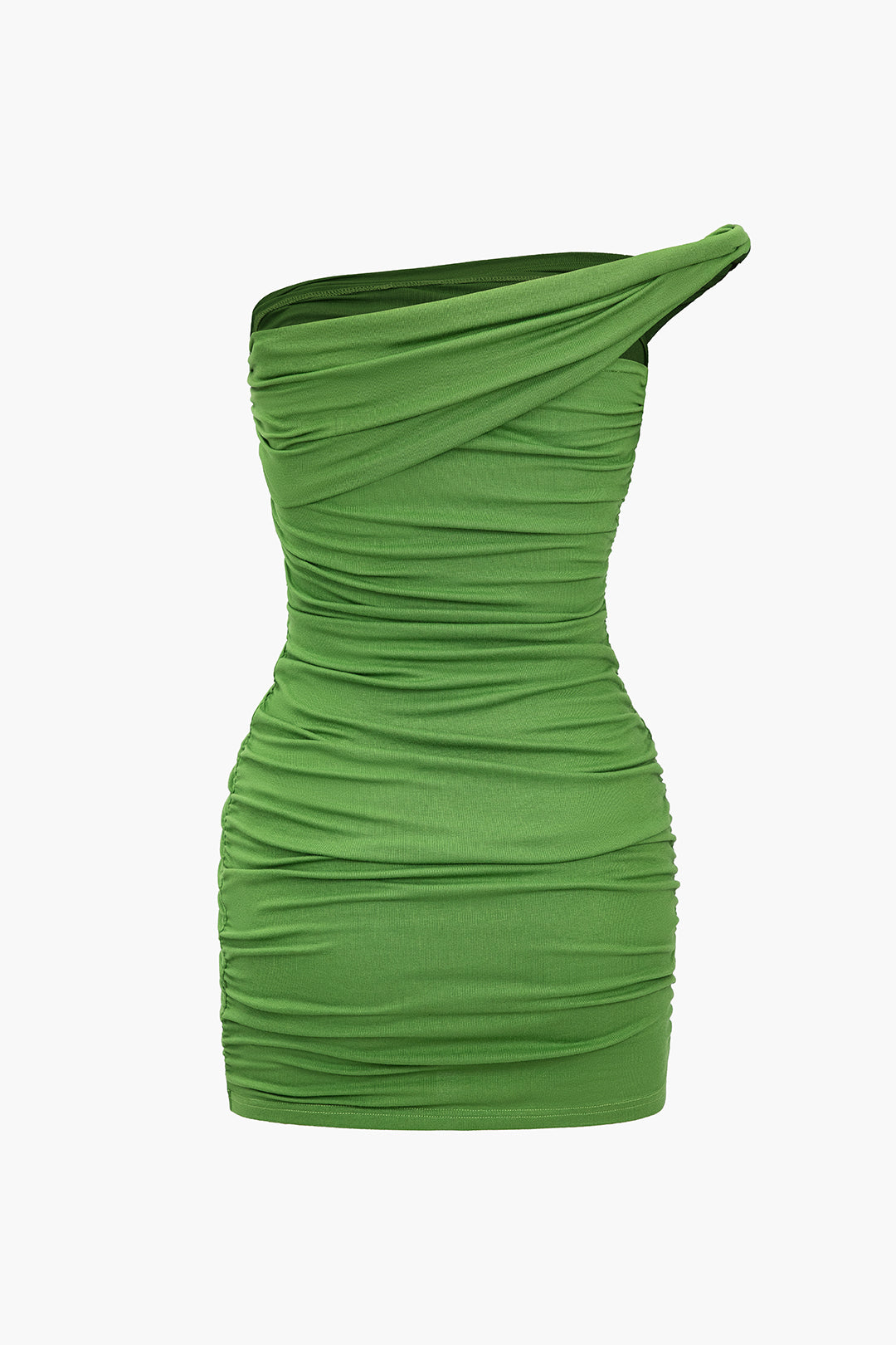 Düz Asimetrik Dantelli Mini Elbise