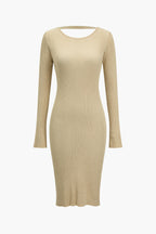 Düz Sırtı Açık Örgü Mini Elbise