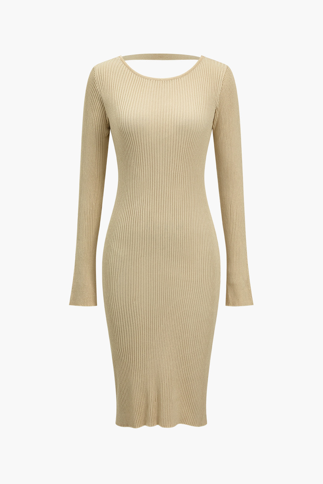 Düz Sırtı Açık Örgü Mini Elbise