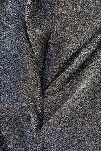 Simli Asimetrik Kesim Uzun Kollu maksi Elbise