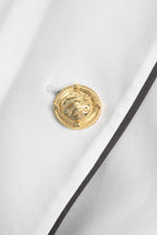 Kontrast Düğmeli Mini Elbise