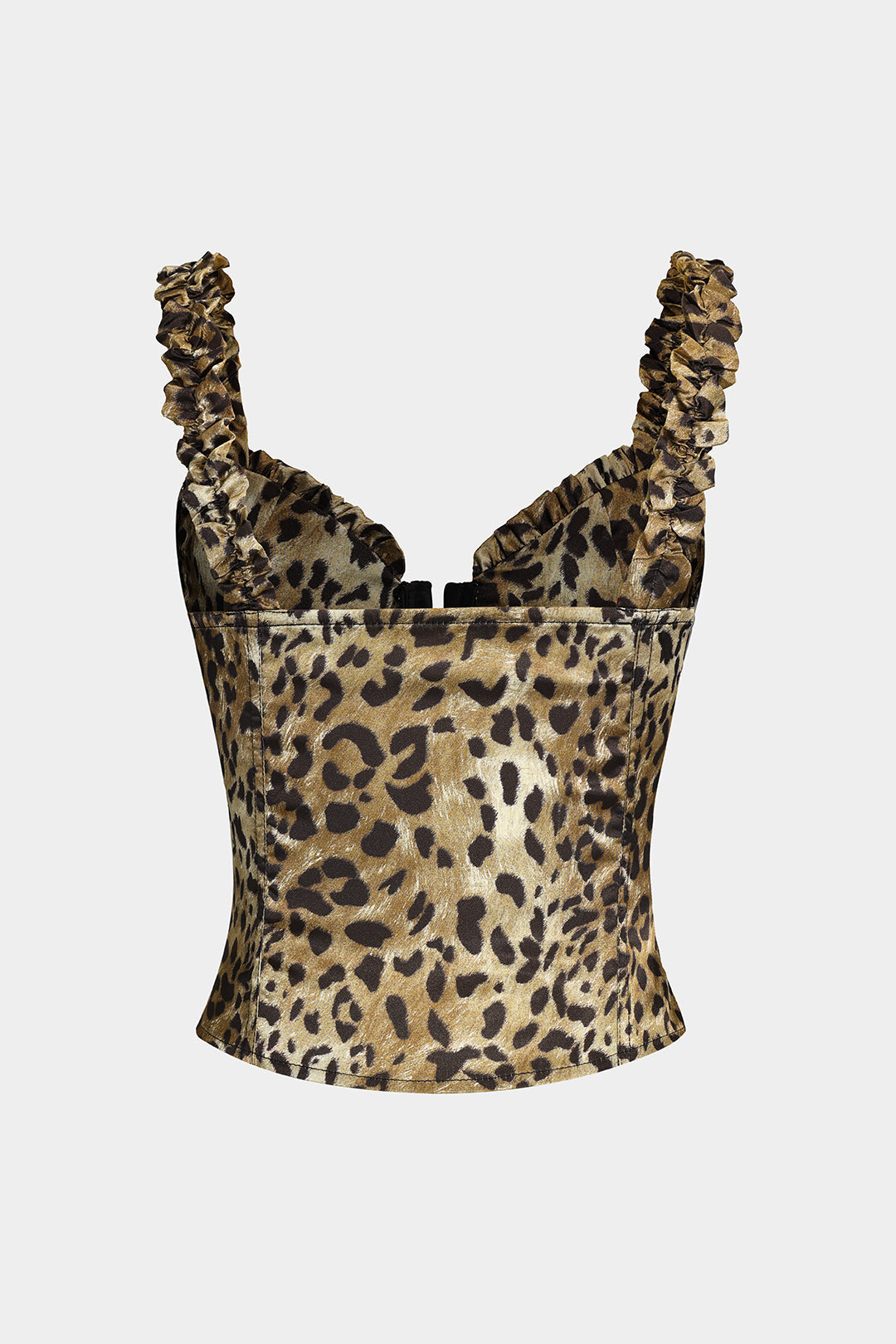 Leopar Desenli Dantel Kenarlı Korseli Slip