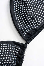 Strass Detaylı Bağlamalı Sırt Dekolteli Bikini Takımı