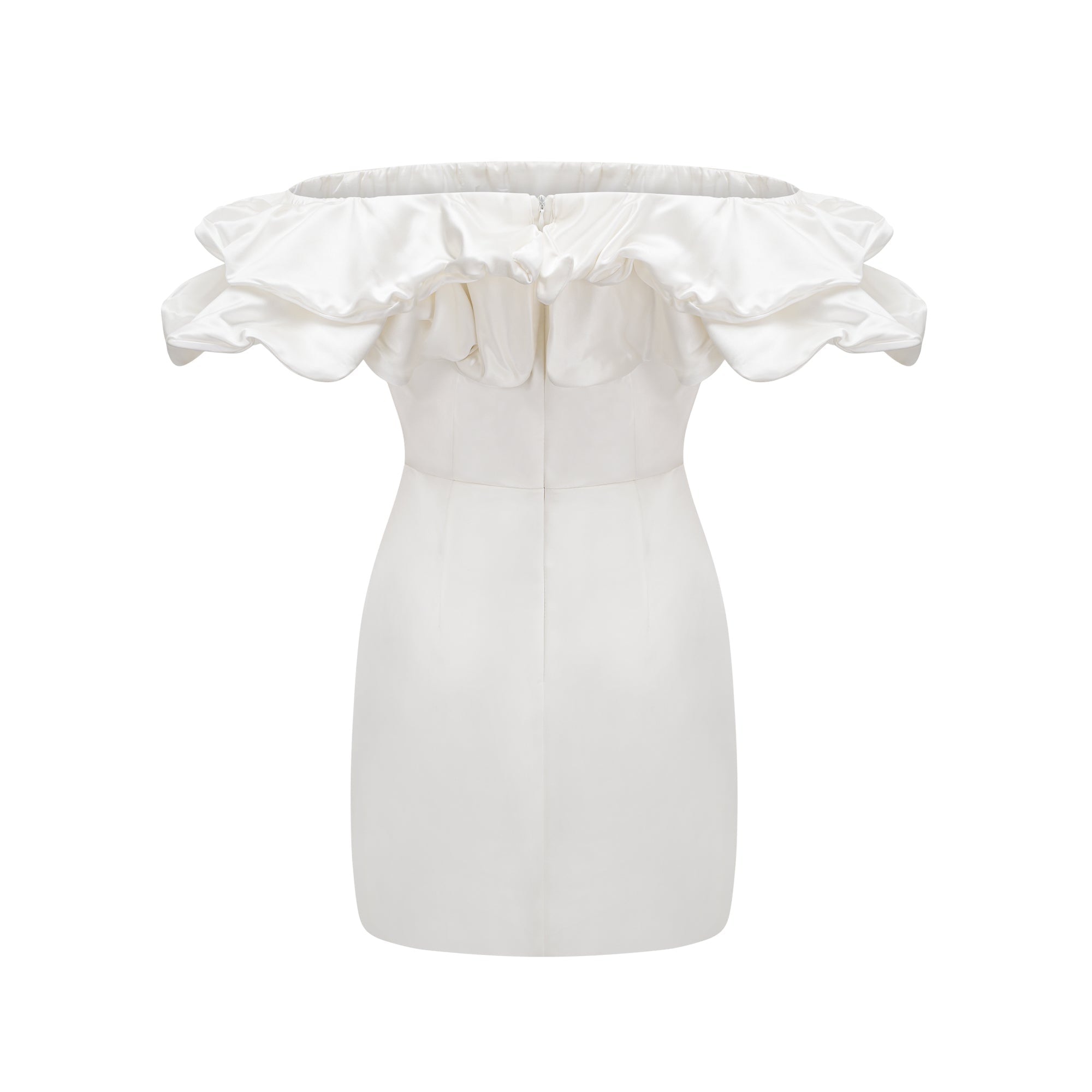 Ela omuzsuz mini elbise