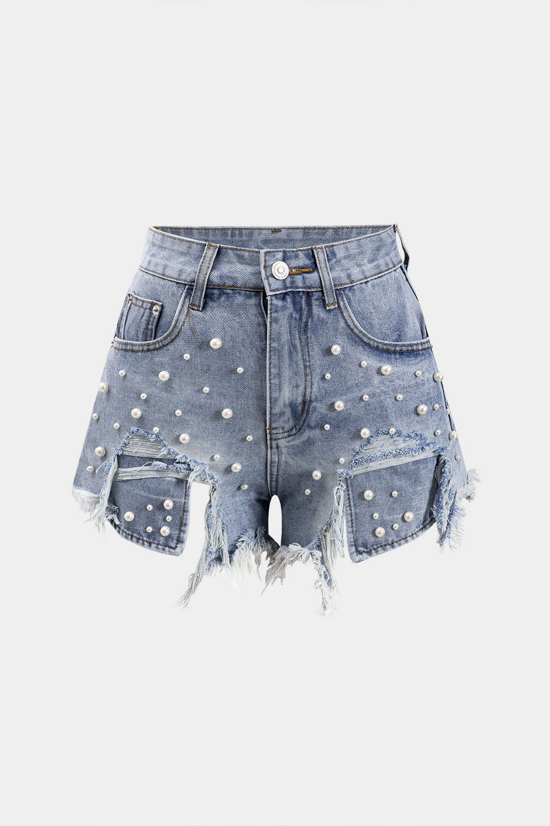 Denim Yüksek Bel Şort