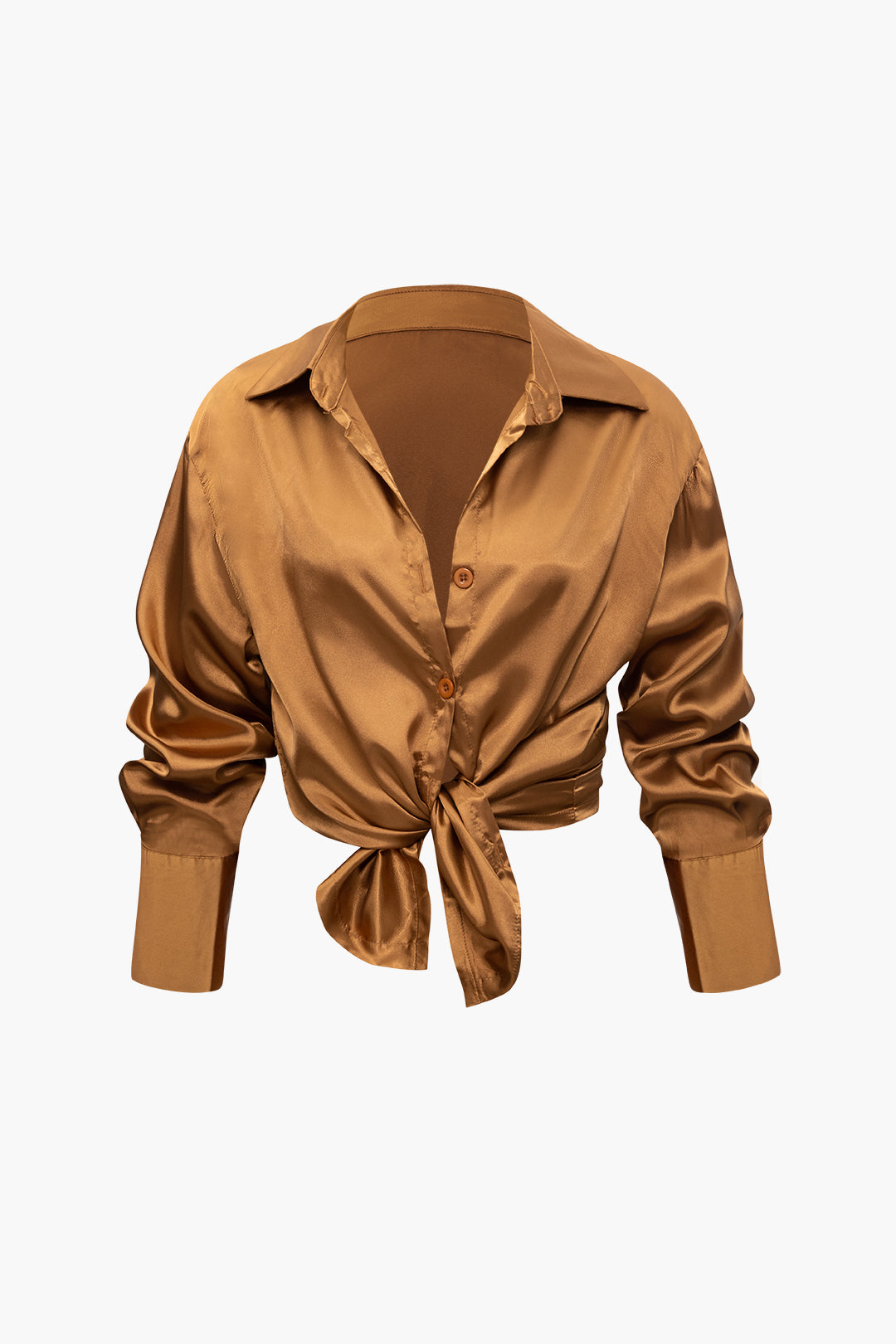 Saphire Saten Düğmeli Gömlek ve Pantolon Takım