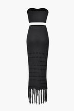 Örgü Üst Ve Püskül Mayo Eteği Pareo Takım