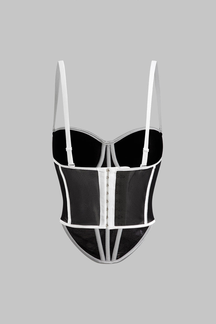 File Elbise Düğmeli Korse Bel Askılı Üst