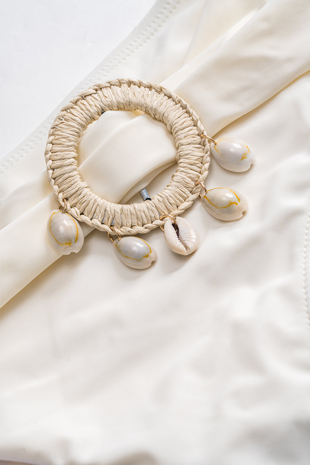 Kontrast Kabuk Dekorlu Kırışık Bikini Takımı