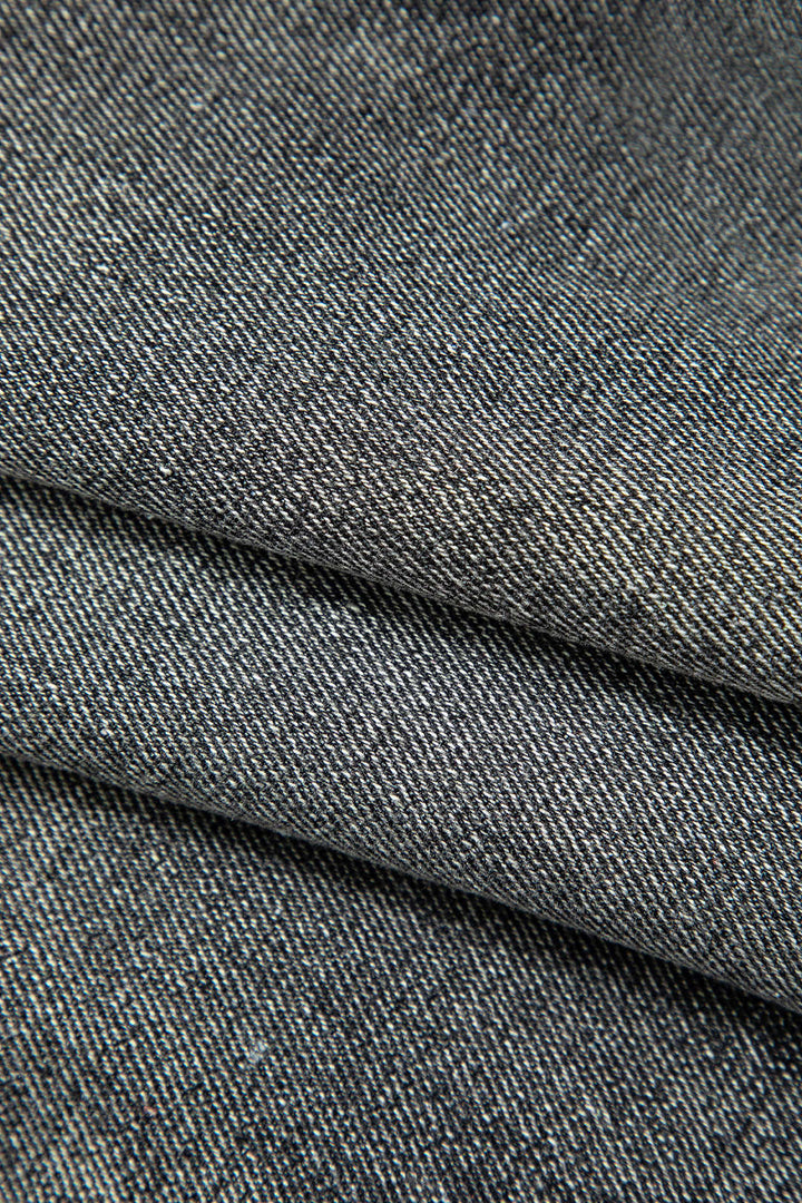 Asimetrik Düğmeli Kapaklı Cep Crop Denim Yelek