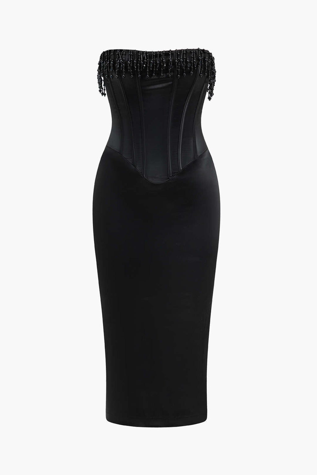 İnci Örgülü Kuşgözü Korse Midi Elbise