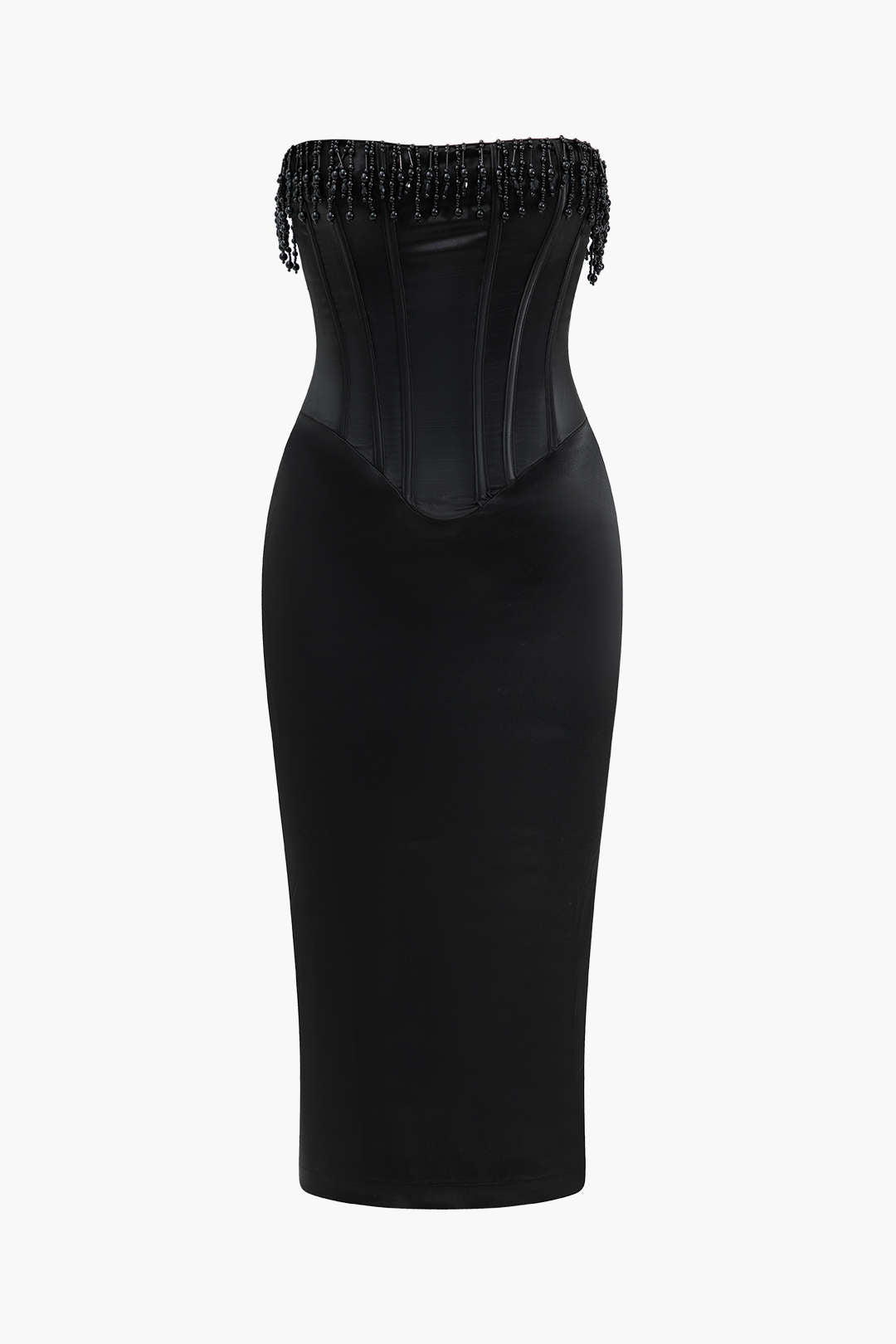 İnci Örgülü Kuşgözü Korse Midi Elbise