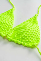 Metalik Saçaklı Kıvrımlı Bağlamalı Bikini Takımı