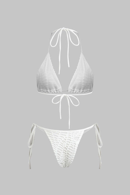 Halter Yaka Bikini ve Mayo Eteği Pareo Takımı