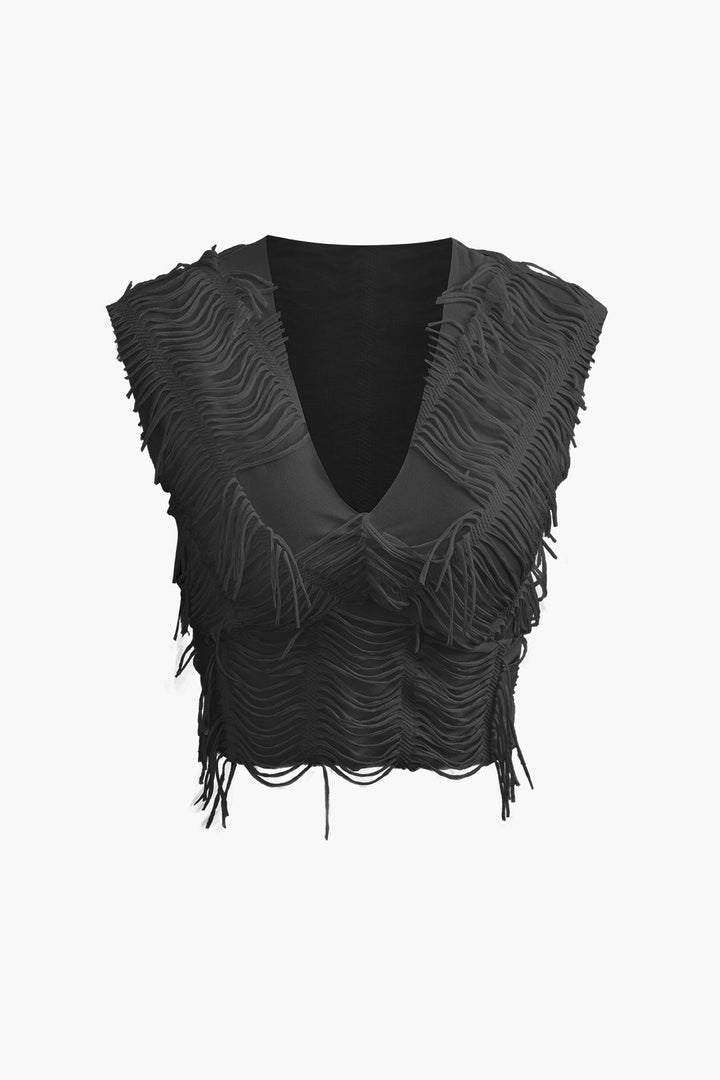 Rave Crop Top ve Yırtmaçlı Etek Takım