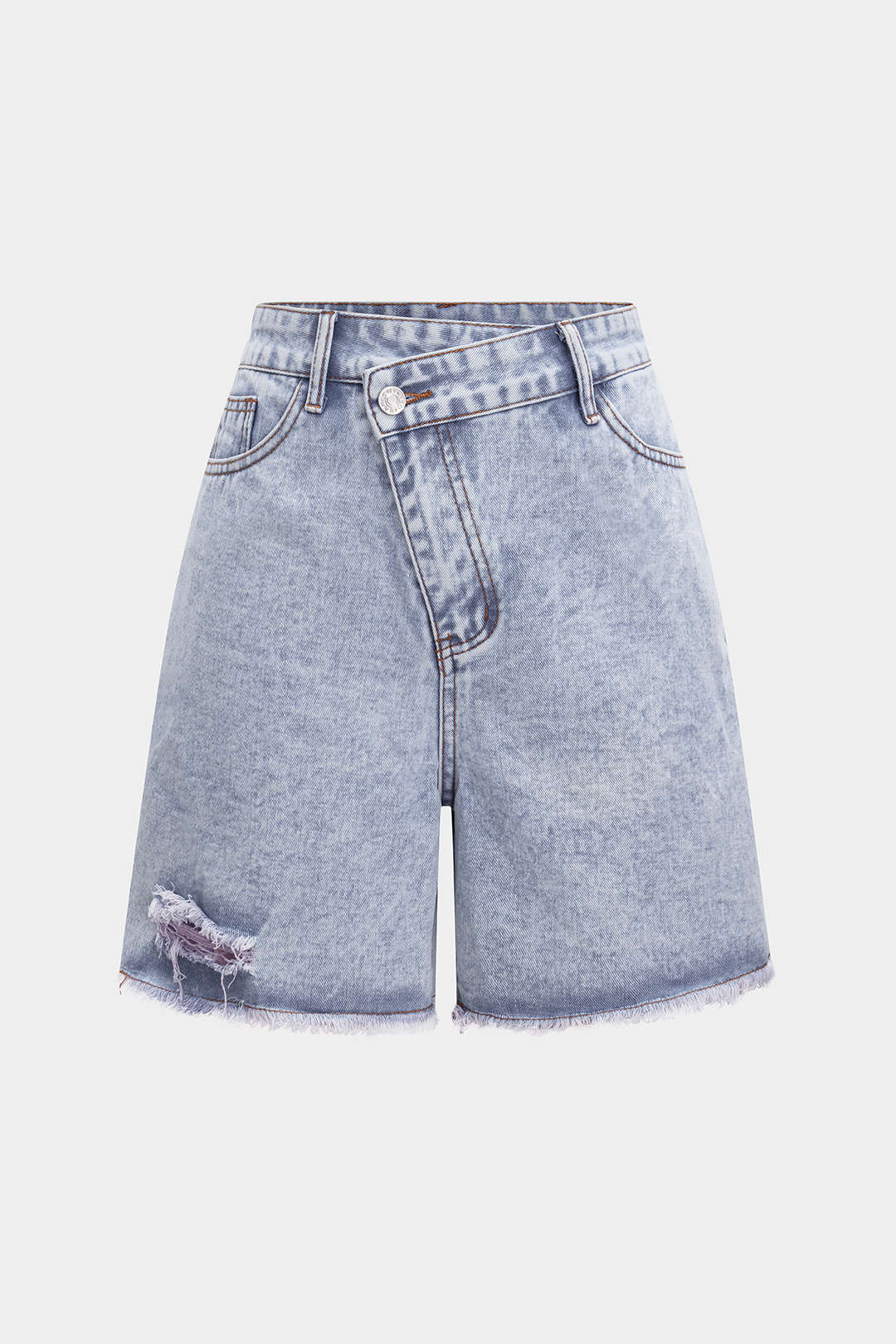 Denim Yüksek Bel Şort