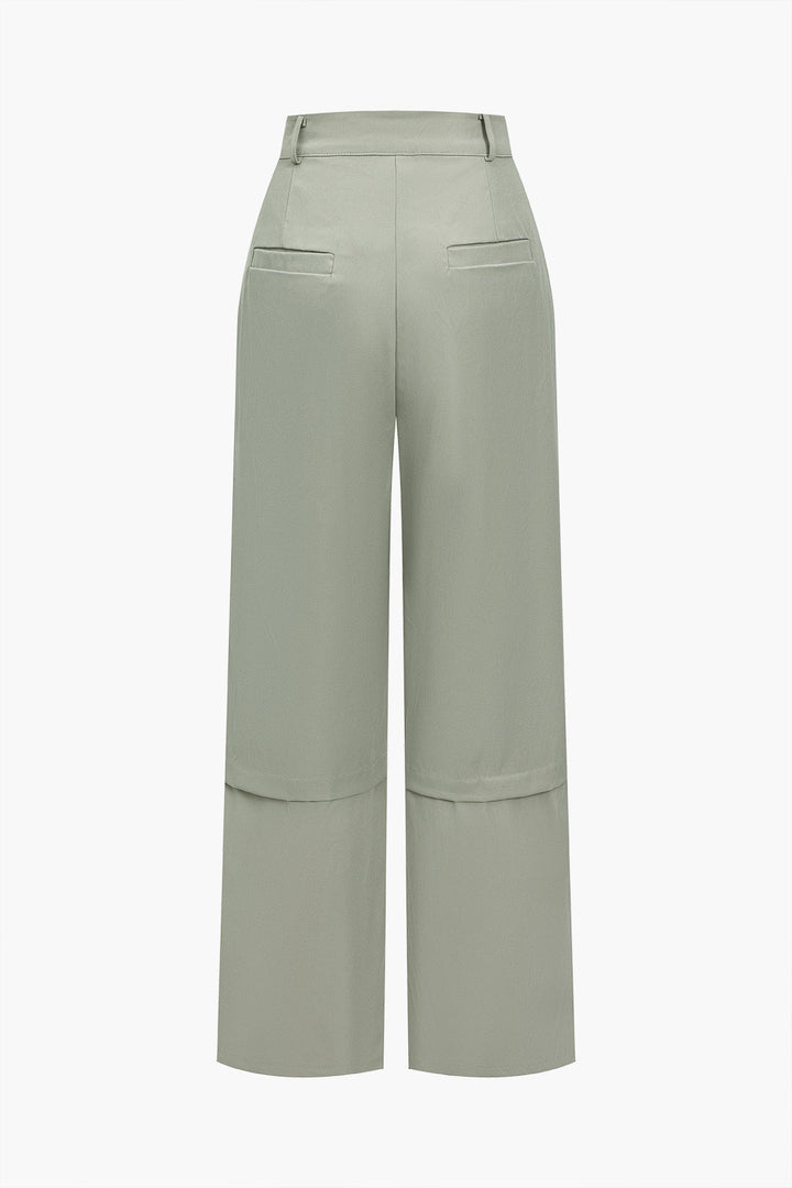 Maleta crop ceket ve Fermuar Detaylı Pantolon Takım