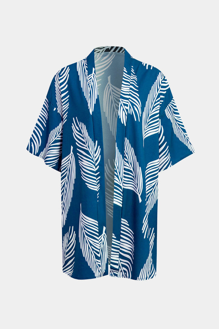 Yaprak Desenli Büzgülü Şort Takımı