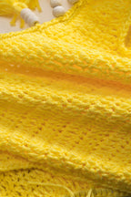 Sırt Açık Tüy ve Boncuk Detaylı Bikini Takımı