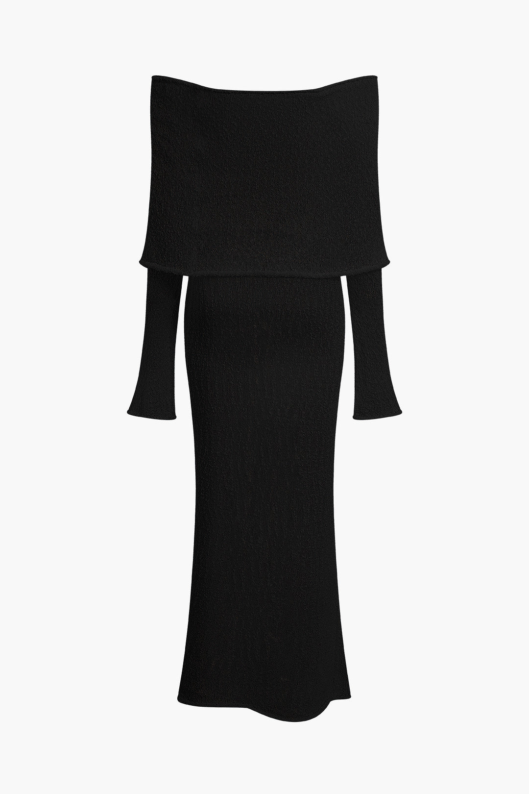 Düşük Omuz Açık Örgü maksi Elbise