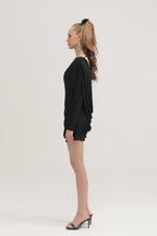 Hilda büzgülü mini elbise