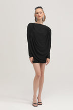 Hilda büzgülü mini elbise