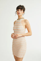 Inès zincirli mini elbise