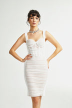 Kéfera file midi elbise