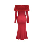 Leonya örgü midi elbise