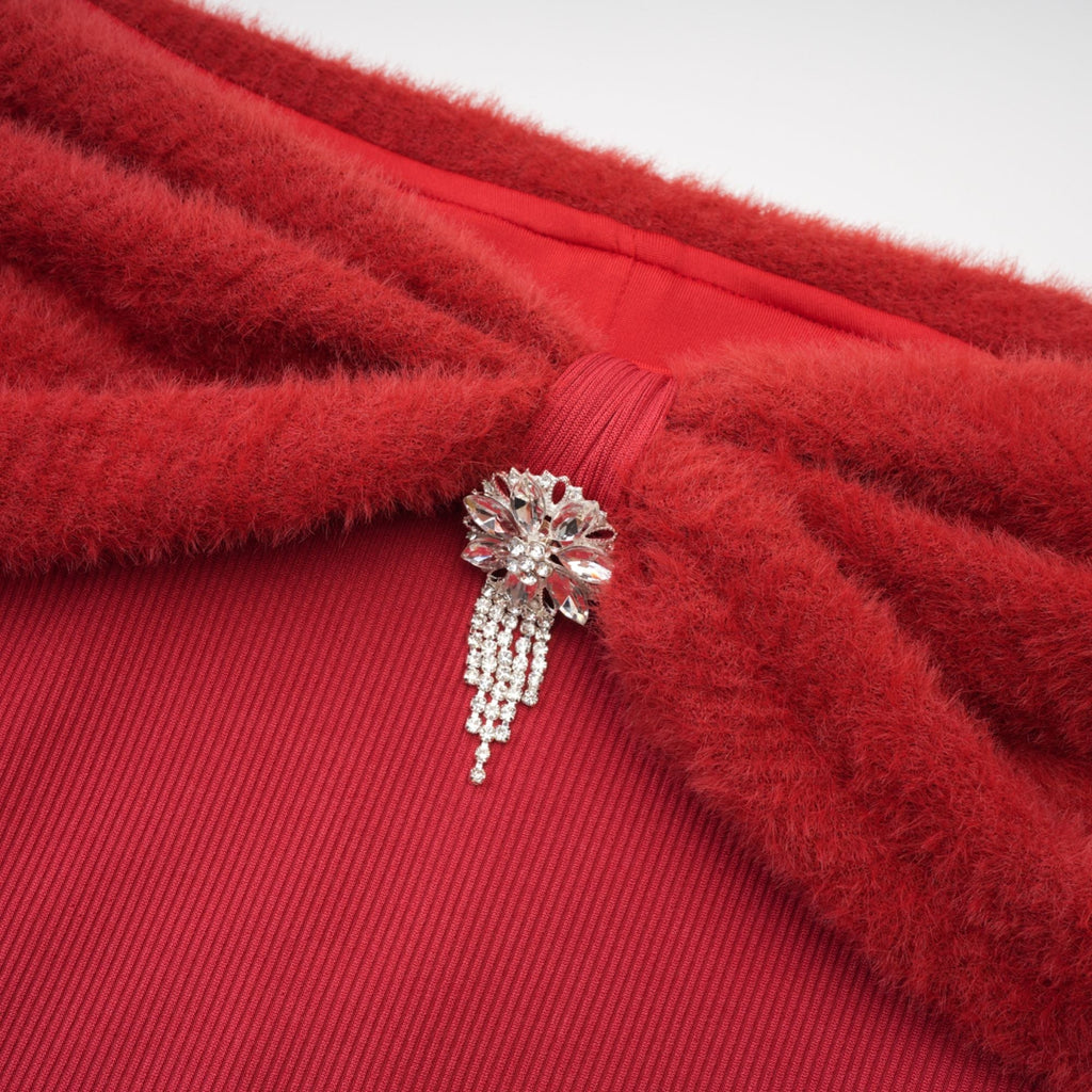 Leonya örgü midi elbise