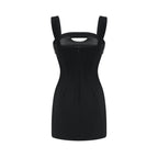 Mathilde siyah mini elbise