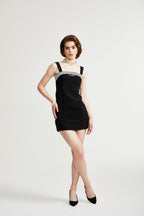 Mathilde siyah mini elbise