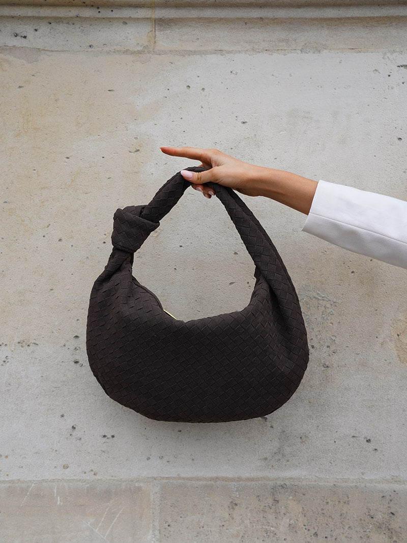 Woven Orta Boy Premium Süet Çanta