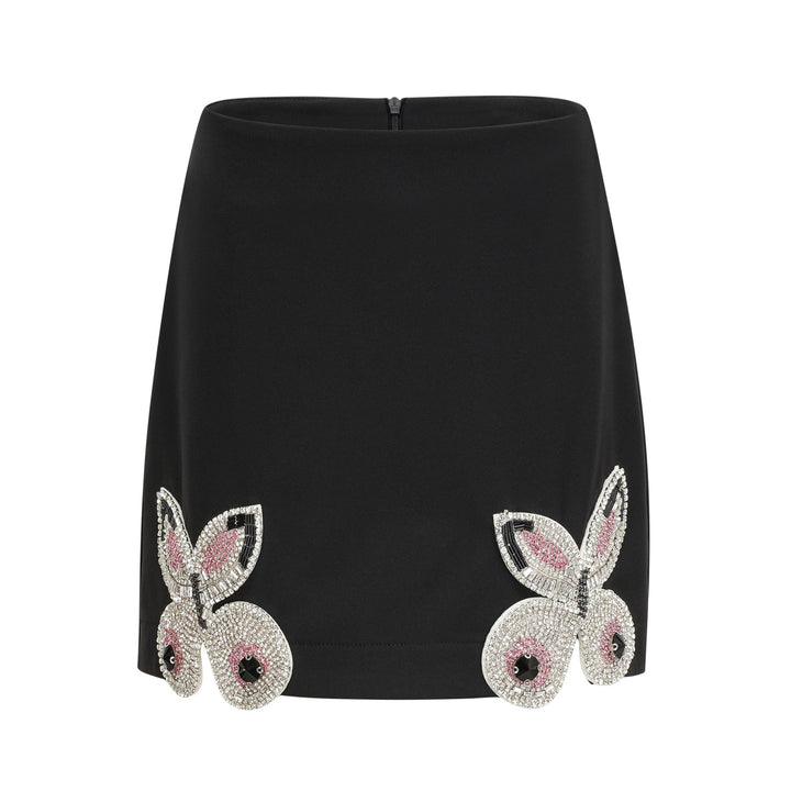 Roxane kristal süslemeli ceket ve etek takımı