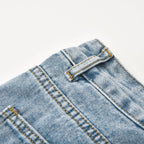 Kalp baskılı düz paça jean