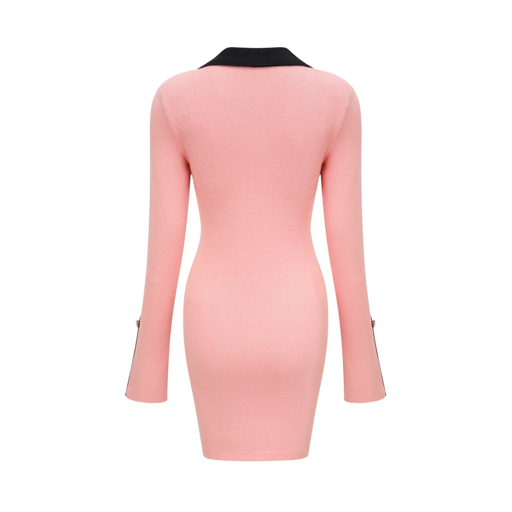 Valérie uzun kollu mini elbise