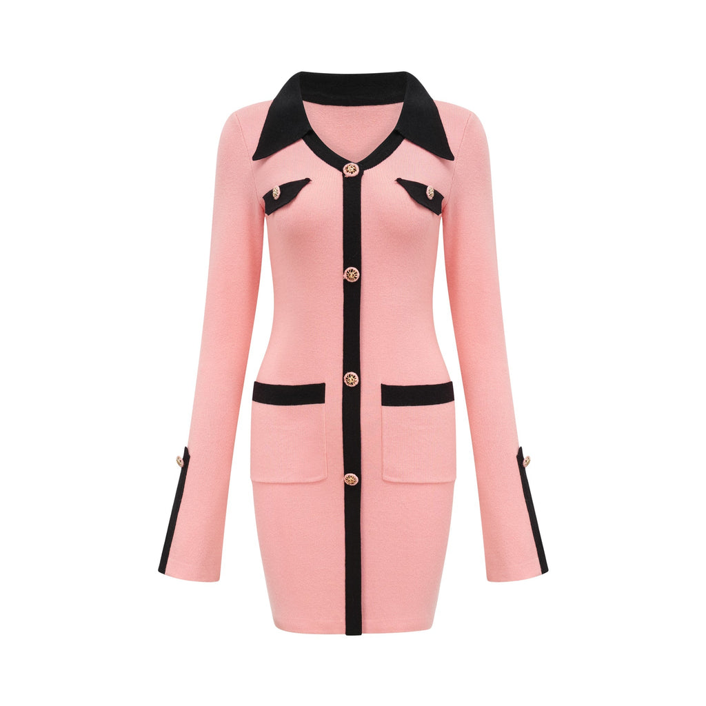 Valérie uzun kollu mini elbise