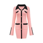 Valérie uzun kollu mini elbise