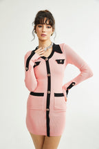 Valérie uzun kollu mini elbise