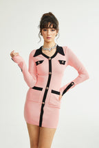 Valérie uzun kollu mini elbise